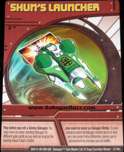 Shuns Launcher 31 48c Bakugan 1 48c Card Set